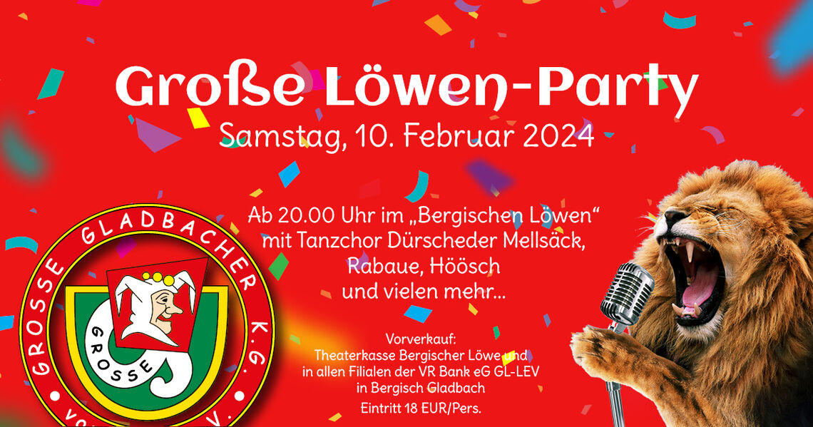 Große Löwen-Party 2024 - Bergisch Gladbach